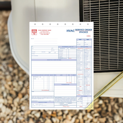 6531 Service Orders HVAC w/Checklist Large Format 8 1/2 x 11" QTY 250