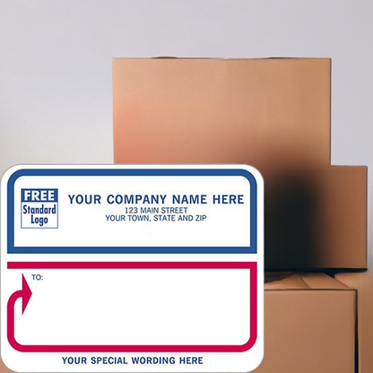 1675 Jumbo Mailing Labels White with Blue Red Border4 3/4x3 3/4"QTY250