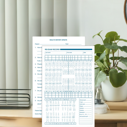 4060 Dental Health History Re Exam Records Primary and Permanent 5 1/2 x 8 1/2" QTY 250