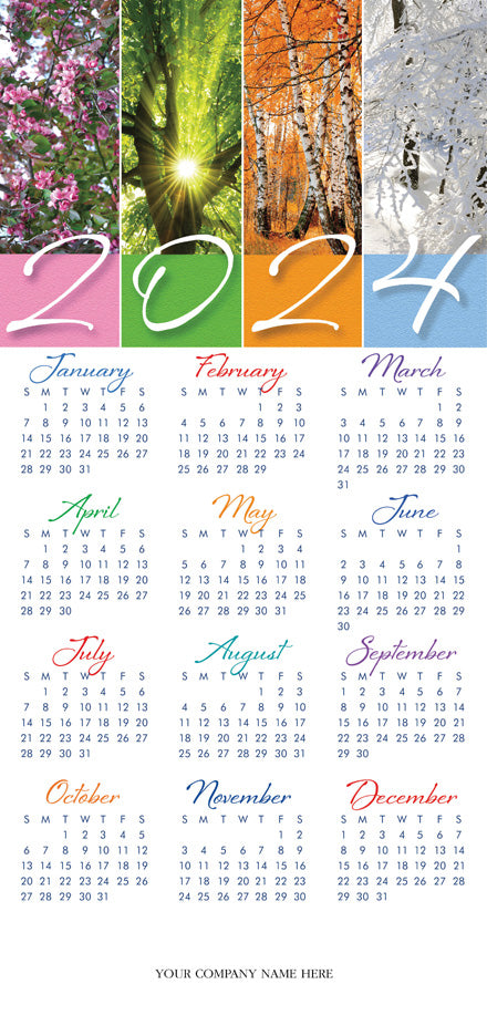 HHZ7405 - N7405 Yearlong Wishes Holiday Calendar Card 7 7/8 x 16 3/4" Flat QTY 25