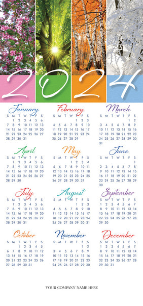 HHZ7405 - N7405 Yearlong Wishes Holiday Calendar Card 7 7/8 x 16 3/4" Flat QTY 25