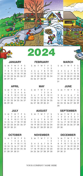 HHZ7414 - N7414 All Year-Round Landscaping Calendar Card 7 7/8 x 16 3/4" Flat QTY 25