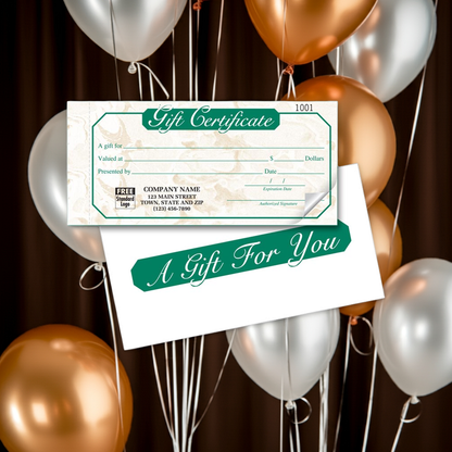 GC155 Ivory Marble Gift Certificate Snapsets 7 3/4 x 3 1/2" QTY 50