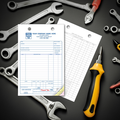 621 Work Order Register Forms Large Classic 5 1/2 x 8 1/2" QTY 250
