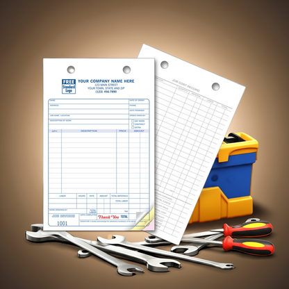 621 Work Order Register Forms Large Classic 5 1/2 x 8 1/2" QTY 250