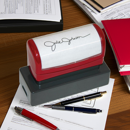 102025 Pre Inked Signature Stamp 2 3/4 x 1/2"