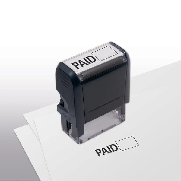 103007 Paid With Open Box Stamp Self-Inking 1 11/16 x 9/16"