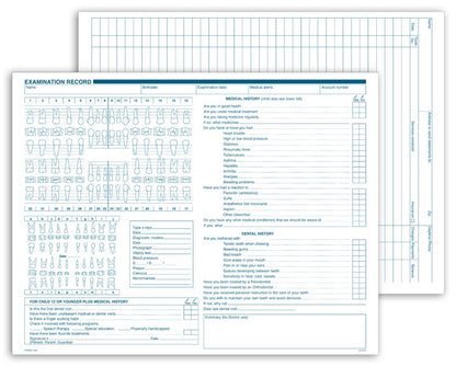 1046 Dental Exam Record Multi-Use 8 1/2 x 11" QTY 250