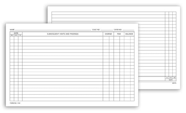 1140 Continuation Exam Records Card Style with Account Record 5 x 8" QTY 250