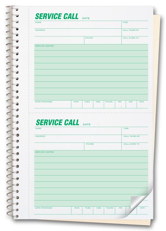 11 Phone Message Book - Service Call Book - Product 11  Size 5 5/8 x 8 1/2" - 3 Books