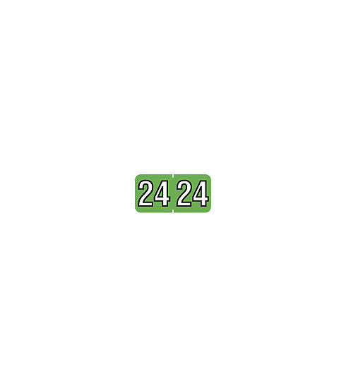 120724 2024 Barkley End Tab Compatible Year Label Green 3/4 x 3/4" (folded) QTY 500