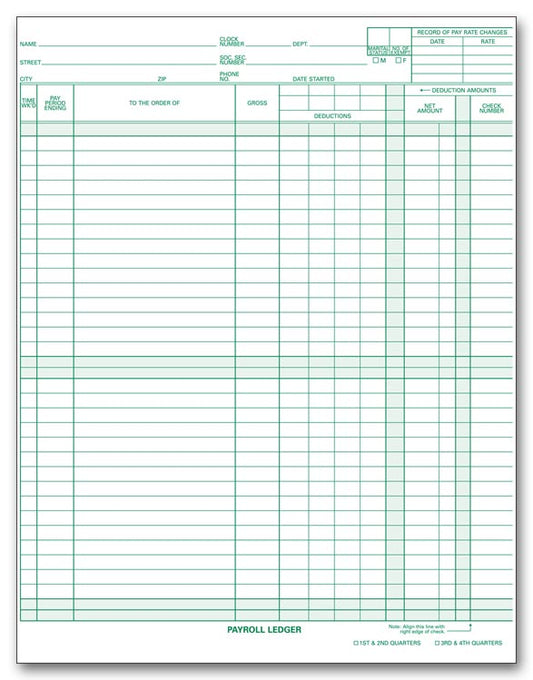 133031N Payroll Expense Ledger 11 x 8 1/2" - QTY 15