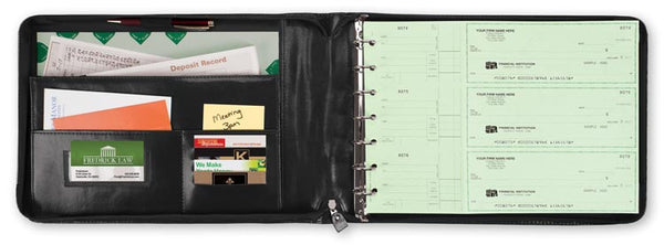 1435N 3 On A Page Zippered Leather Look Vinyl Portfolio