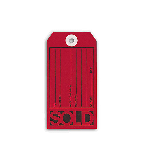 171 Sold Tags Red 2 3/8 x 4 3/4" QTY 500