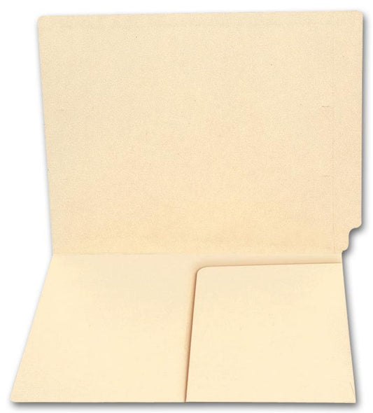 1752 End Tab Half Pocket Manila Folder 11 pt No Fastener 9 1/2 x 12 1/4" - QTY 100