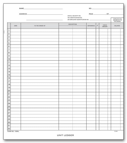 190NL General Disbursement Ledger 9 1/2 x 10 3/4" QTY 25