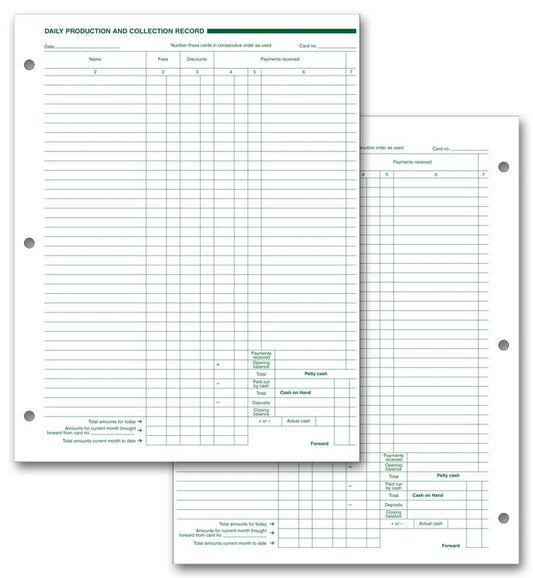 20135 Daily Collection Records 8 1/2 x 11" QTY 250
