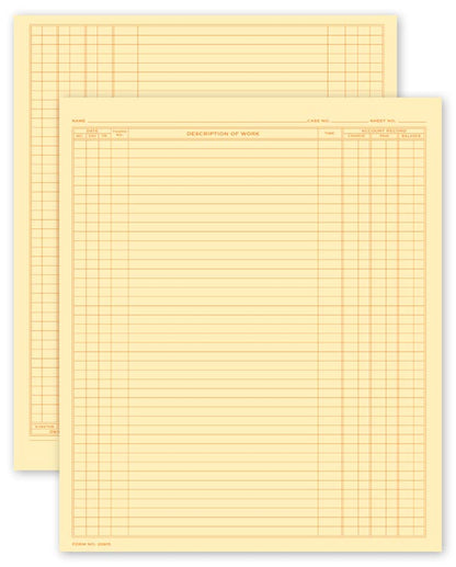 20915 Dental Continuation Form for Folder Style Records Large Buff 8 x 9 1/2" QTY 250