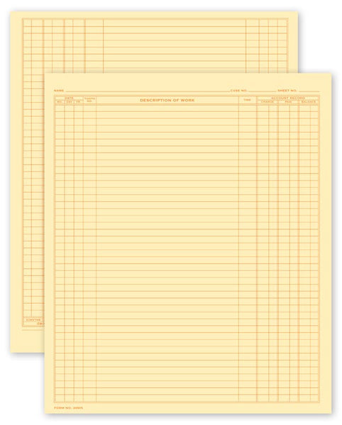 20915 Dental Continuation Form for Folder Style Records Large Buff 8 x 9 1/2" QTY 250