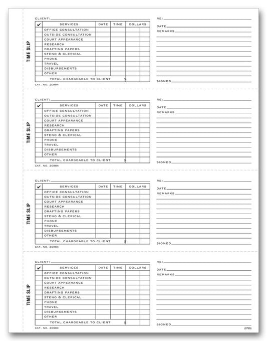 20984 Time Slip Books 2 3/4 x 8" QTY 400