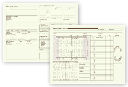 21018 Dental Pedodontic Exam Records Green Ledger 11 x 8 1/2" QTY 250