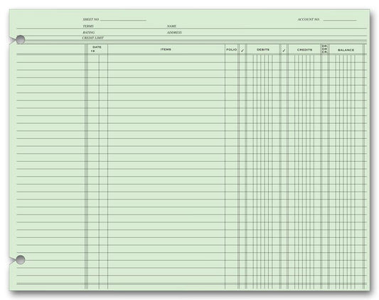 21180 End Balance Ledger Sheets 9 1/4 x 11 7/8" QTY 100