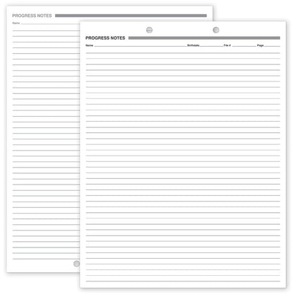 24066 Progress Notes Two Hole Punch White Ledger 8 1/2 x 11" QTY 250