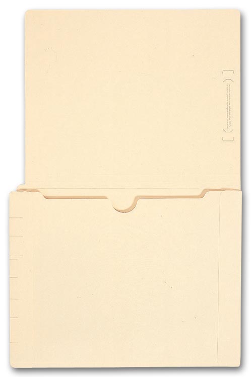 25551 End Tab Full Pocket Manila Folder 11 pt No Fastener 9 1/2 x 12 1/4" - QTY 100