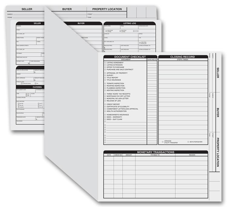 275 Real Estate Folder Right Panel List Letter Size Gray 11 3/4 x 9 5/8" - 50 Folders