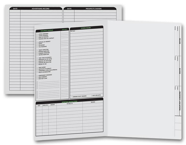 285 Real Estate Folder Left Panel List Letter Size Gray 11 3/4 x 9 5/8" QTY 50