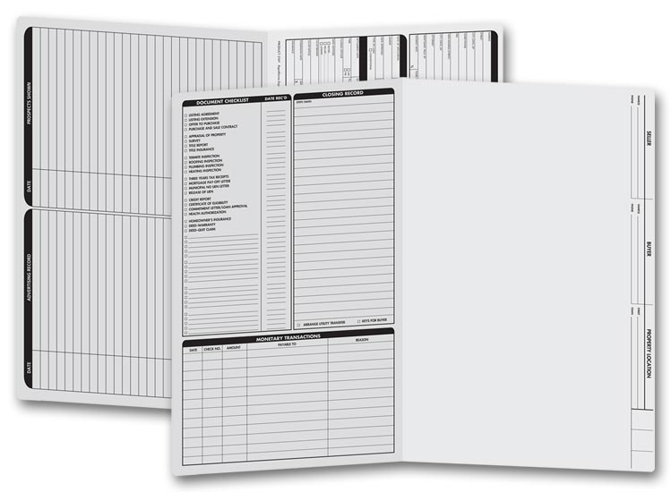 286 Real Estate Folder Left Panel List Legal Size Gray 14 3/4 x 9 3/4 ...