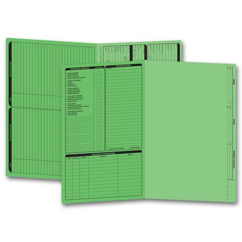 286G Real Estate Folder Left Panel Legal Size Green 14 3/4 x 9 3/4" QTY 50