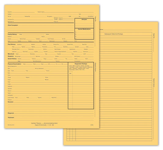 4011 General Practice Record Without Accounts 8 1/4 x 10 3/4" QTY 100