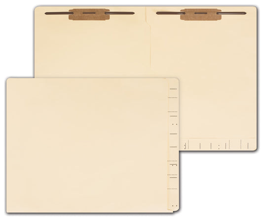 45551 End Tab Full Pocket Manila Folder 11 pt Two Fastener 9 1/2 x 12 1/4" - QTY 100