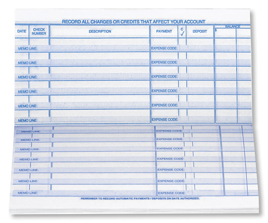 51177N Personal Size Check Register 6 x 3" QTY 5 Registers