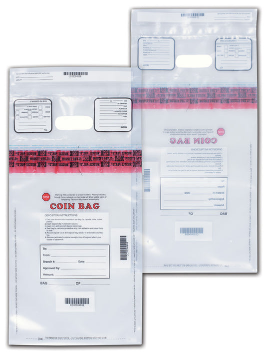 53962 Heavy Duty Coin Deposit Bag 10 x 15" QTY 100 BAGS