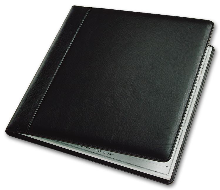 54034N 3 On A Page Leather Cover Executive Deskbook Checks 9 1/2 x 9"