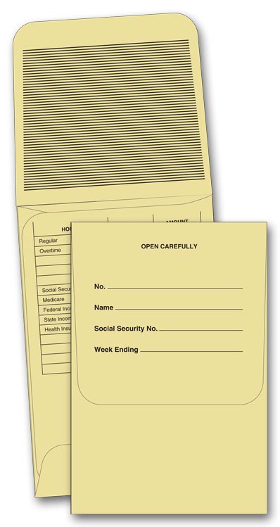 750 Payroll Envelope 3 1/8 x 4 5/8" QTY 500