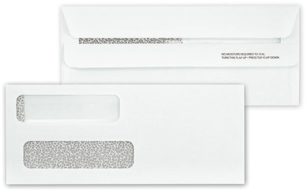 92500 Check Envelopes Double Window Self Seal 8 5/8 x 3 5/8" QTY 100