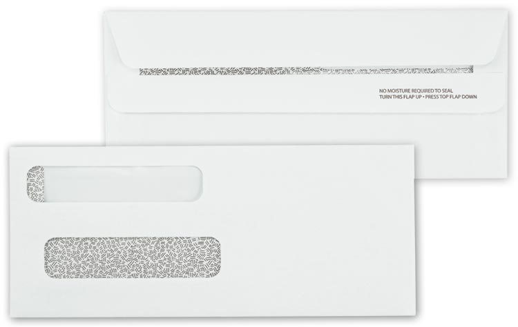 92552 Double Window Self Seal Check Envelope 8 5/8 x 3 5/8" - QTY 100
