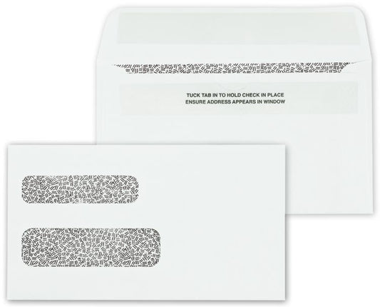 92567 Double Window Envelope Self Seal 6 3/16 x 3 9/16" QTY 250