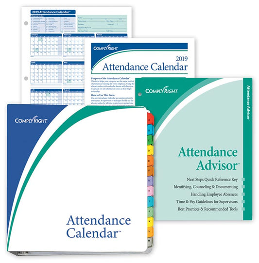 A1411W Attendance Calendar Kit 8 1/2 x 11" QTY 25