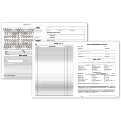 D100 Four-Page Dental Exam Record With Treatment Plan 11 x 17" QTY 100