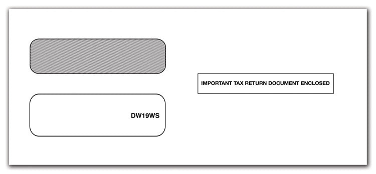 DW19WS - FORMERLY TF22222 1099 Tax Form Double Window Envelope Self Seal 3 7/8 x 8 7/8" QTY 25
