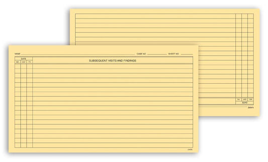 H159 Continuation Exam Records Single Sheet 4 1/2 x 8" QTY 100