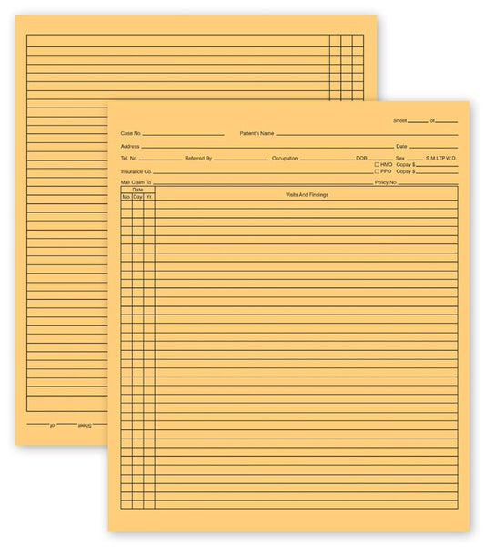 H356 General Patient Exam Records Folder Style 9 1/2 x 8" QTY 100
