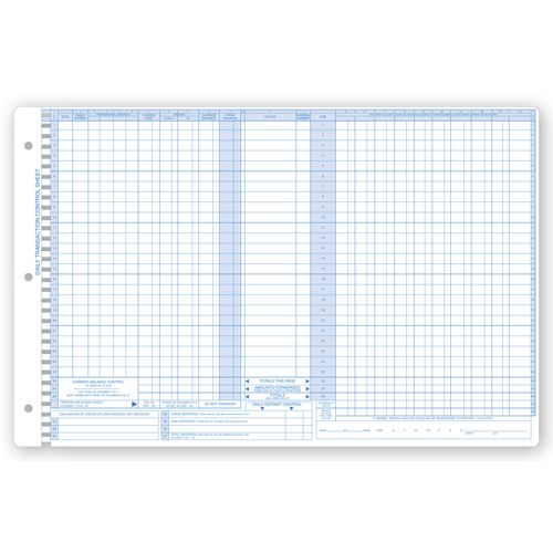 5Forms P407 Daily Control Sheets Pegmaster 11 X 17" QTY 250