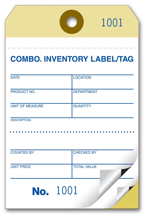 R580 Medium Sized Inventory Tags 3 1/8 x 4 3/4" QTY 500 2Parts