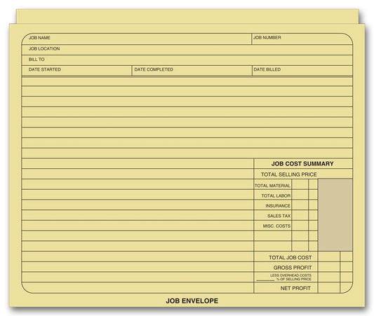 R715 Job Jacket 9 3/8 x 11 3/4"folded QTY 50