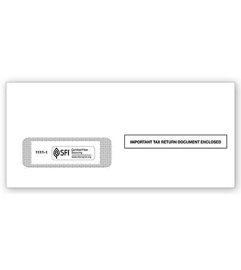 TF11111 1099 Single-Window Envelope 3 7/8 x 8 3/8" QTY 25